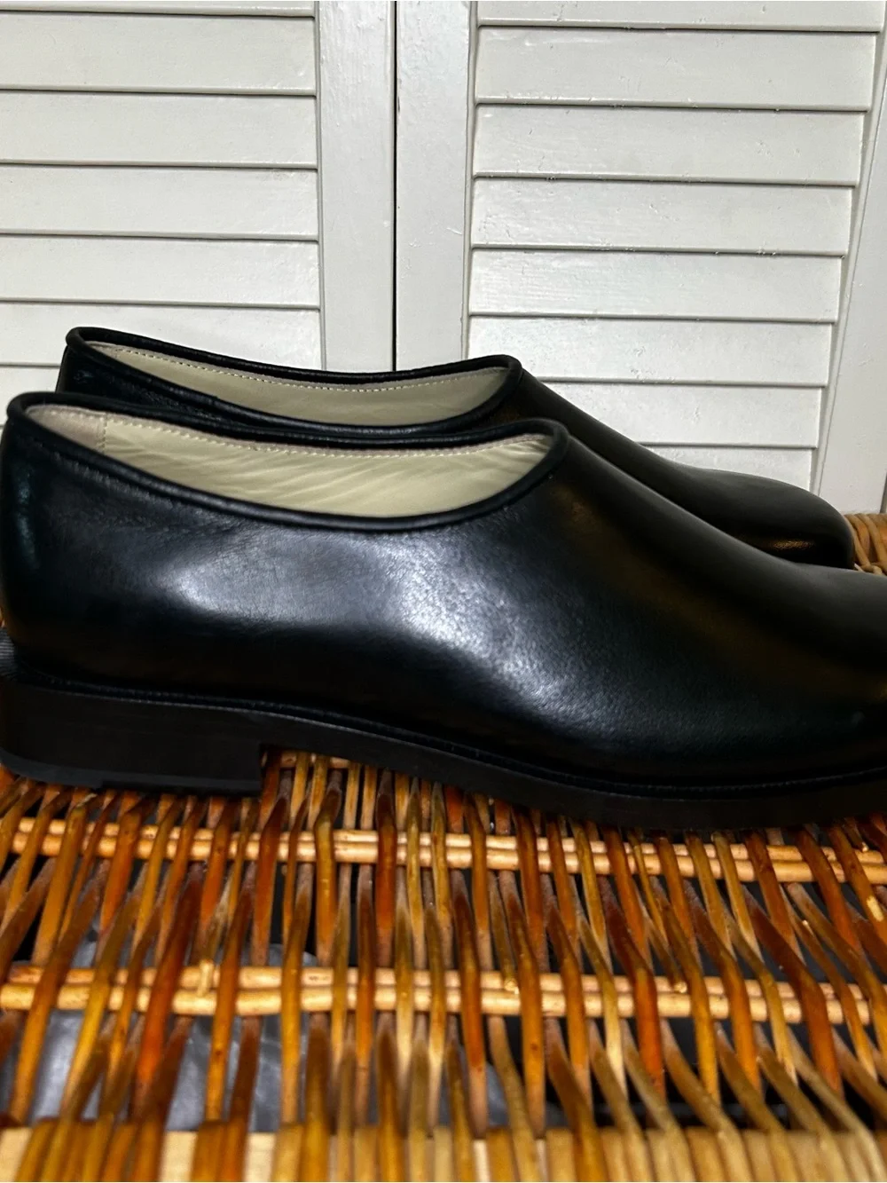 LEMAIRE Anatomic Slip on in Leather Loafers In Shiny Black Men’s 42
